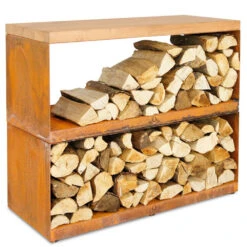 Armario De Almacenaje De Madera Con 2 Estantes