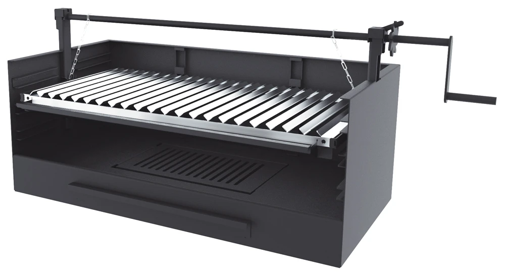 Barbacoa De Carbón Y Leña 80 Cm Con Elevador