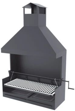 Barbacoa Carbón Y Leña 100 Cm Con Chimenea Y Elevador