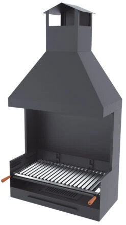 Barbacoa Carbón Y Leña 80 Cm Con Chimenea