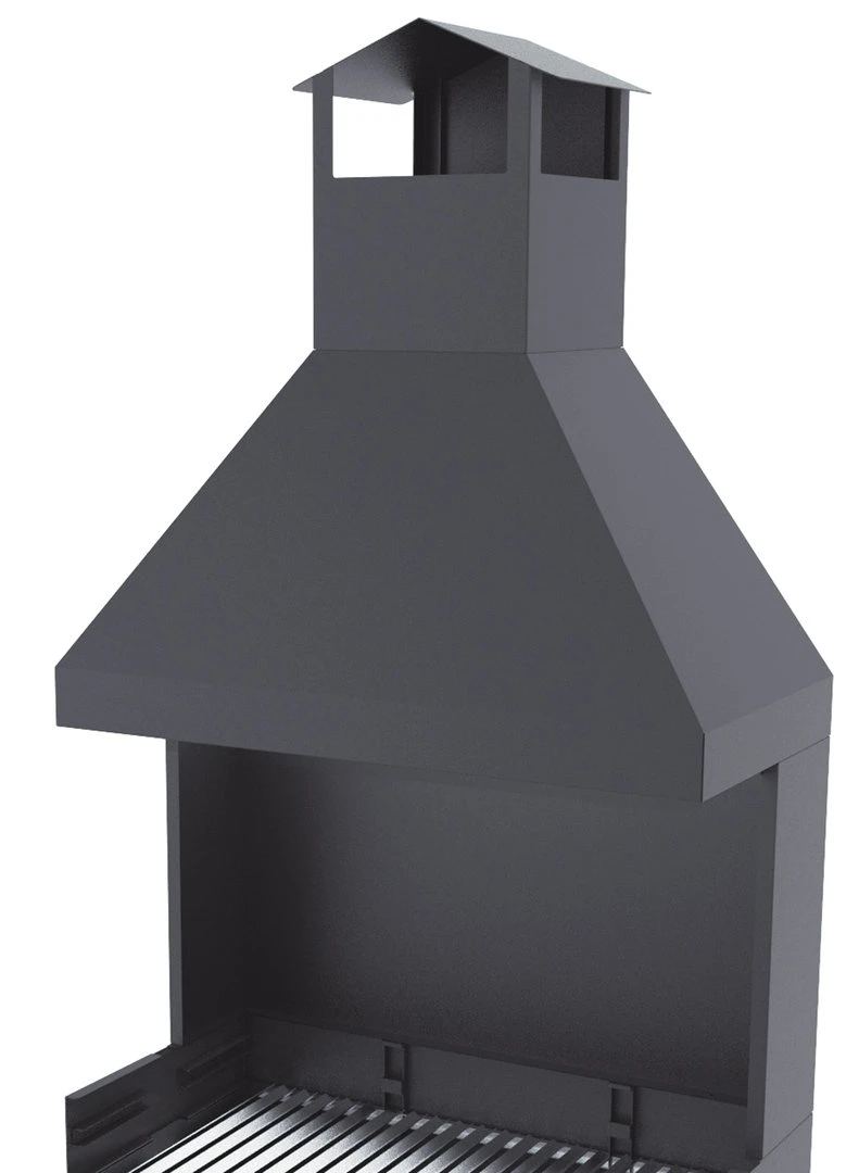 Barbacoa Carbón Y Leña 80 Cm Con Chimenea - Imagen 2