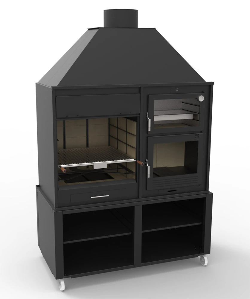 Barbacoa Argentina 160 Cm. Con Horno Y Estantes