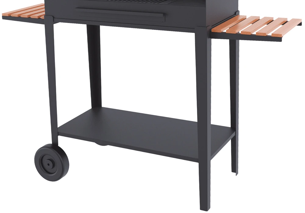 Barbacoa Carbón Y Leña 80 Cm Con Chimenea Y Carro - Imagen 2