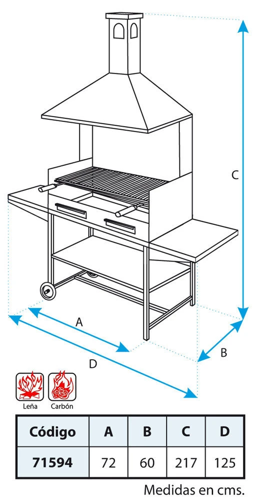 Barbacoa Chimenea Todo Metal Extra Fondo - Imagen 3