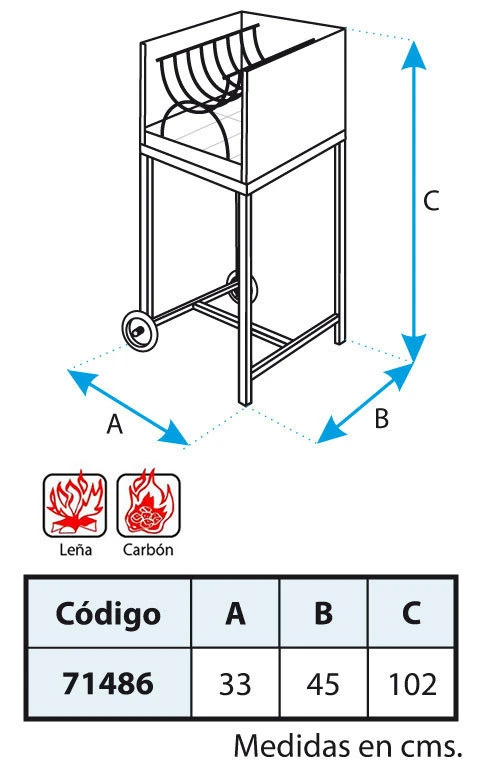 Leñero Con Carro Para Barbacoa Argentina - Imagen 4