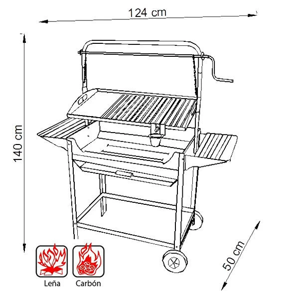 IMEX Barbacoa Todo Acero Inoxidable Con Elevador Deluxe II - Imagen 3
