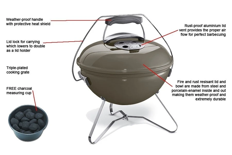 Weber Smokey Joe Premium 37 Cm Gris Humo - Imagen 6
