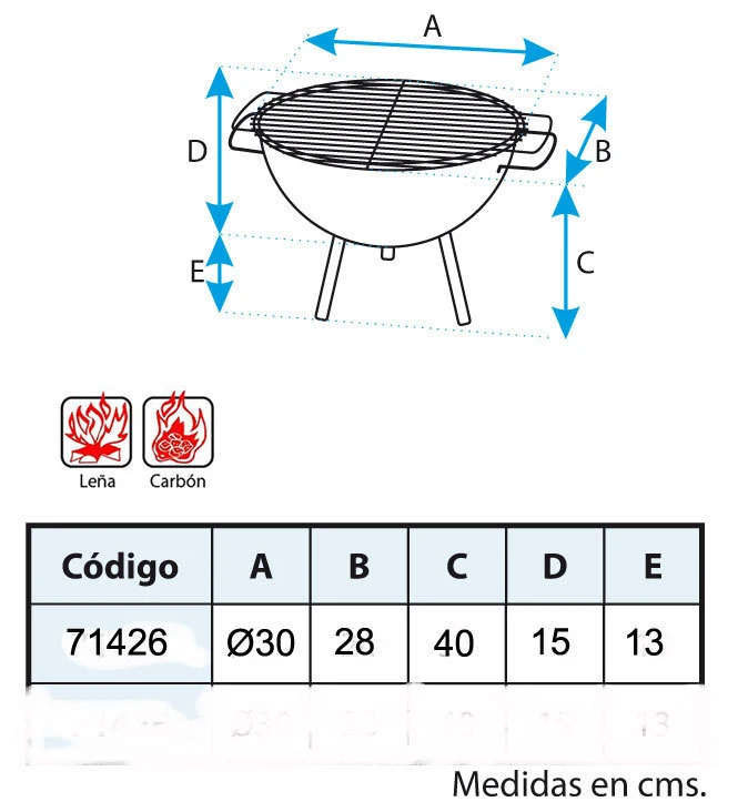 IMEX Barbacoa De Mesa Redonda 30 Cm. - Imagen 3