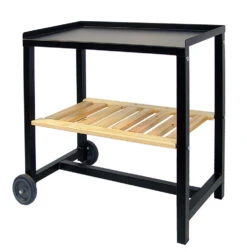 Carro De Jardín Con Estante De Madera Mediano