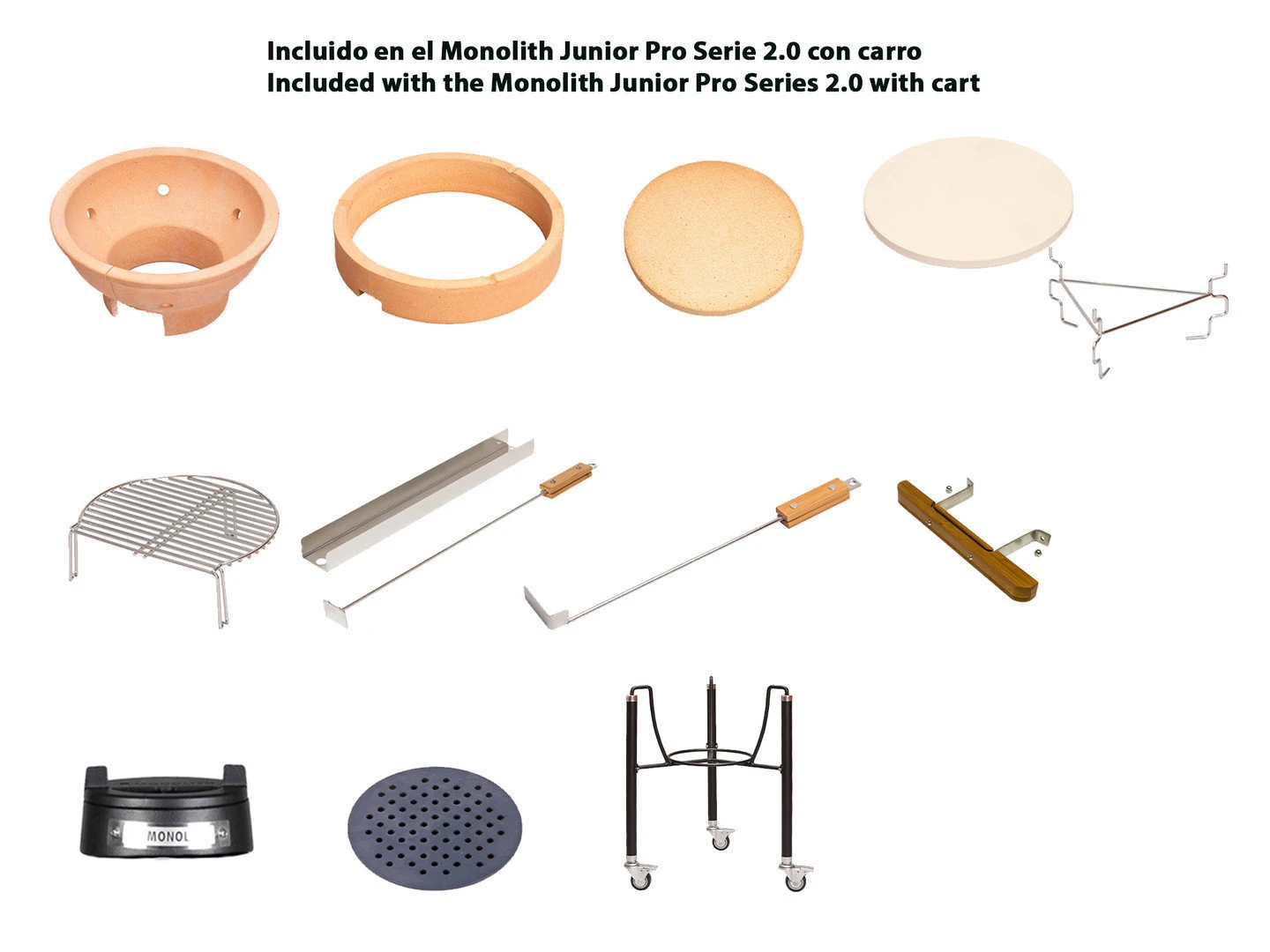 Kamado Monolith Junior Pro Series 2.0 Burdeos Con Pies - Imagen 12